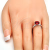 Anillo Multi Piedra 01.239.0009.4 Rodio Laminado, con Swarovski Elements Light Siam, Pulido, Rodinado (Talla Unica)