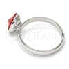 Anillo Multi Piedra 01.239.0009.5 Rodio Laminado, con Swarovski Elements Padparadscha, Pulido, Rodinado (Talla Unica)