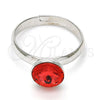 Anillo Multi Piedra 01.239.0009.5 Rodio Laminado, con Swarovski Elements Padparadscha, Pulido, Rodinado (Talla Unica)