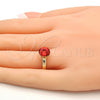 Anillo Multi Piedra 01.239.0009.6 Oro Laminado, con Padparadscha Swarovski Elements, Pulido, Tono Dorado (One size fits all)