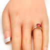 Anillo Multi Piedra 01.239.0009.6 Oro Laminado, con Padparadscha Swarovski Elements, Pulido, Tono Dorado (One size fits all)
