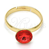 Anillo Multi Piedra 01.239.0009.6 Oro Laminado, con Padparadscha Swarovski Elements, Pulido, Tono Dorado (One size fits all)