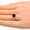 Anillo Multi Piedra 01.239.0009.7 Oro Laminado, con Amethyst Swarovski Elements, Pulido, Tono Dorado (One size fits all)
