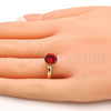 Anillo Multi Piedra 01.239.0009.8 Oro Laminado, con Light Siam Swarovski Elements, Pulido, Tono Dorado (One size fits all)