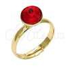 Anillo Multi Piedra 01.239.0009.8 Oro Laminado, con Light Siam Swarovski Elements, Pulido, Tono Dorado (One size fits all)