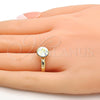 Anillo Multi Piedra 01.239.0009.9 Oro Laminado, con Aurore Boreale Swarovski Elements, Pulido, Tono Dorado (One size fits all)