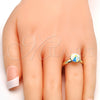 Anillo Multi Piedra 01.239.0009.9 Oro Laminado, con Aurore Boreale Swarovski Elements, Pulido, Tono Dorado (One size fits all)