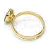 Anillo Multi Piedra 01.239.0009.9 Oro Laminado, con Aurore Boreale Swarovski Elements, Pulido, Tono Dorado (One size fits all)