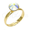 Anillo Multi Piedra 01.239.0009.9 Oro Laminado, con Aurore Boreale Swarovski Elements, Pulido, Tono Dorado (One size fits all)