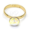 Anillo Multi Piedra 01.239.0009.9 Oro Laminado, con Aurore Boreale Swarovski Elements, Pulido, Tono Dorado (One size fits all)