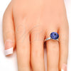 Anillo Multi Piedra 01.239.0001.3 Rodio Laminado, con Swarovski Elements Tanzanite, Pulido, Rodinado (Talla Unica)