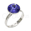 Anillo Multi Piedra 01.239.0001.3 Rodio Laminado, con Swarovski Elements Tanzanite, Pulido, Rodinado (Talla Unica)