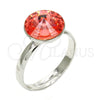 Anillo Multi Piedra 01.239.0001.4 Rodio Laminado, con Swarovski Elements Rose Peach, Pulido, Rodinado (Talla Unica)