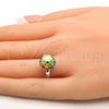 Anillo Multi Piedra 01.239.0001.5 Rodio Laminado, con Swarovski Elements Luminous Green, Pulido, Rodinado (Talla Unica)