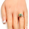 Anillo Multi Piedra 01.239.0001.5 Rodio Laminado, con Swarovski Elements Luminous Green, Pulido, Rodinado (Talla Unica)