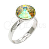 Anillo Multi Piedra 01.239.0001.5 Rodio Laminado, con Swarovski Elements Luminous Green, Pulido, Rodinado (Talla Unica)