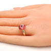 Anillo Multi Piedra 01.239.0001.7 Oro Laminado, con Rose Peach Swarovski Elements, Pulido, Tono Dorado (One size fits all)