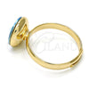 Anillo Multi Piedra 01.239.0001.9 Oro Laminado, con Aquamarine Swarovski Elements, Pulido, Tono Dorado (One size fits all)
