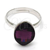 Anillo Multi Piedra 01.239.0008.3 Rodio Laminado, con Swarovski Elements Amethyst, Pulido, Rodinado (Talla Unica)