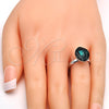 Anillo Multi Piedra 01.239.0008.4 Rodio Laminado, con Swarovski Elements Emerald, Pulido, Rodinado (Talla Unica)