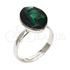 Anillo Multi Piedra 01.239.0008.4 Rodio Laminado, con Swarovski Elements Emerald, Pulido, Rodinado (Talla Unica)