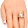 Anillo Multi Piedra 01.239.0008.6 Rodio Laminado, con Swarovski Elements Golden Shadow, Pulido, Rodinado (Talla Unica)