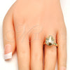Anillo Multi Piedra 01.239.0008.7 Oro Laminado, con Golden Shadow Swarovski Elements, Pulido, Tono Dorado (One size fits all)