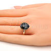 Anillo Multi Piedra 01.239.0008.8 Oro Laminado, con Crystal Black Patina Swarovski Elements, Pulido, Tono Dorado (One size fits all)