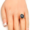 Anillo Multi Piedra 01.239.0008.8 Oro Laminado, con Crystal Black Patina Swarovski Elements, Pulido, Tono Dorado (One size fits all)