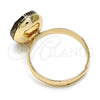 Anillo Multi Piedra 01.239.0008.8 Oro Laminado, con Crystal Black Patina Swarovski Elements, Pulido, Tono Dorado (One size fits all)