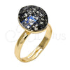 Anillo Multi Piedra 01.239.0008.8 Oro Laminado, con Crystal Black Patina Swarovski Elements, Pulido, Tono Dorado (One size fits all)