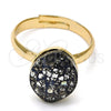 Anillo Multi Piedra 01.239.0008.8 Oro Laminado, con Crystal Black Patina Swarovski Elements, Pulido, Tono Dorado (One size fits all)