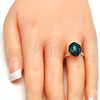 Anillo Multi Piedra 01.239.0008.9 Oro Laminado, con Emerald Swarovski Elements, Pulido, Tono Dorado (One size fits all)