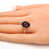 Anillo Multi Piedra 01.239.0008.11 Oro Laminado, con Amethyst Swarovski Elements, Pulido, Tono Dorado (One size fits all)