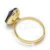 Anillo Multi Piedra 01.239.0008.11 Oro Laminado, con Amethyst Swarovski Elements, Pulido, Tono Dorado (One size fits all)