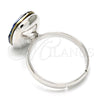 Anillo Multi Piedra 01.239.0011.1 Rodio Laminado, con Swarovski Elements Denin Blue, Pulido, Rodinado (Talla Unica)