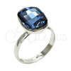 Anillo Multi Piedra 01.239.0011.1 Rodio Laminado, con Swarovski Elements Denin Blue, Pulido, Rodinado (Talla Unica)
