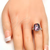 Anillo Multi Piedra 01.239.0011.3 Rodio Laminado, con Swarovski Elements Antique Pink, Pulido, Rodinado (Talla Unica)