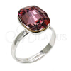 Anillo Multi Piedra 01.239.0011.3 Rodio Laminado, con Swarovski Elements Antique Pink, Pulido, Rodinado (Talla Unica)