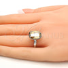 Anillo Multi Piedra 01.239.0011.4 Rodio Laminado, con Swarovski Elements Golden Shadow, Pulido, Rodinado (Talla Unica)