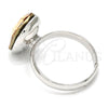 Anillo Multi Piedra 01.239.0011.4 Rodio Laminado, con Swarovski Elements Golden Shadow, Pulido, Rodinado (Talla Unica)