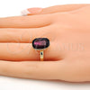 Anillo Multi Piedra 01.239.0011.8 Oro Laminado, con Amethyst Swarovski Elements, Pulido, Tono Dorado (One size fits all)