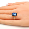 Anillo Multi Piedra 01.239.0011.9 Oro Laminado, con Denin Blue Swarovski Elements, Pulido, Tono Dorado (One size fits all)