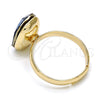 Anillo Multi Piedra 01.239.0011.9 Oro Laminado, con Denin Blue Swarovski Elements, Pulido, Tono Dorado (One size fits all)