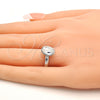 Anillo Multi Piedra 01.239.0004.1 Rodio Laminado, con Swarovski Elements Crystal, Pulido, Rodinado (Talla Unica)