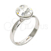 Anillo Multi Piedra 01.239.0004.1 Rodio Laminado, con Swarovski Elements Crystal, Pulido, Rodinado (Talla Unica)