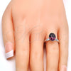 Anillo Multi Piedra 01.239.0004.2 Rodio Laminado, con Swarovski Elements Amethyst, Pulido, Rodinado (Talla Unica)