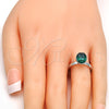 Anillo Multi Piedra 01.239.0004.3 Rodio Laminado, con Swarovski Elements Emerald, Pulido, Rodinado (Talla Unica)