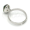 Anillo Multi Piedra 01.239.0004.3 Rodio Laminado, con Swarovski Elements Emerald, Pulido, Rodinado (Talla Unica)