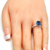 Anillo Multi Piedra 01.239.0004.4 Rodio Laminado, con Swarovski Elements Montana, Pulido, Rodinado (Talla Unica)